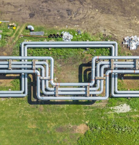 Pipes,Of,Thermal,Networks,,Top,View
